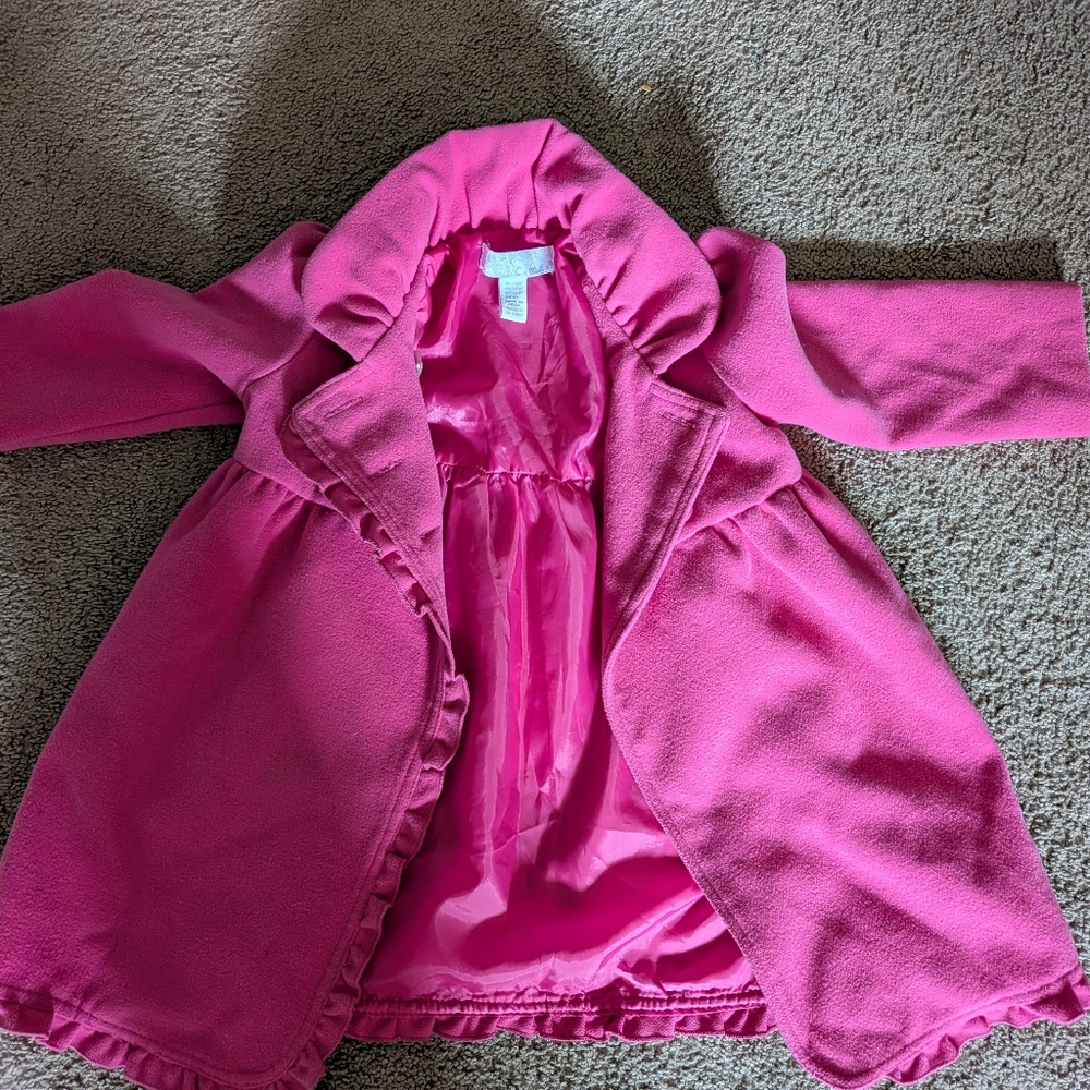 Camilla Bright Pink Girls' Ruffle Coat